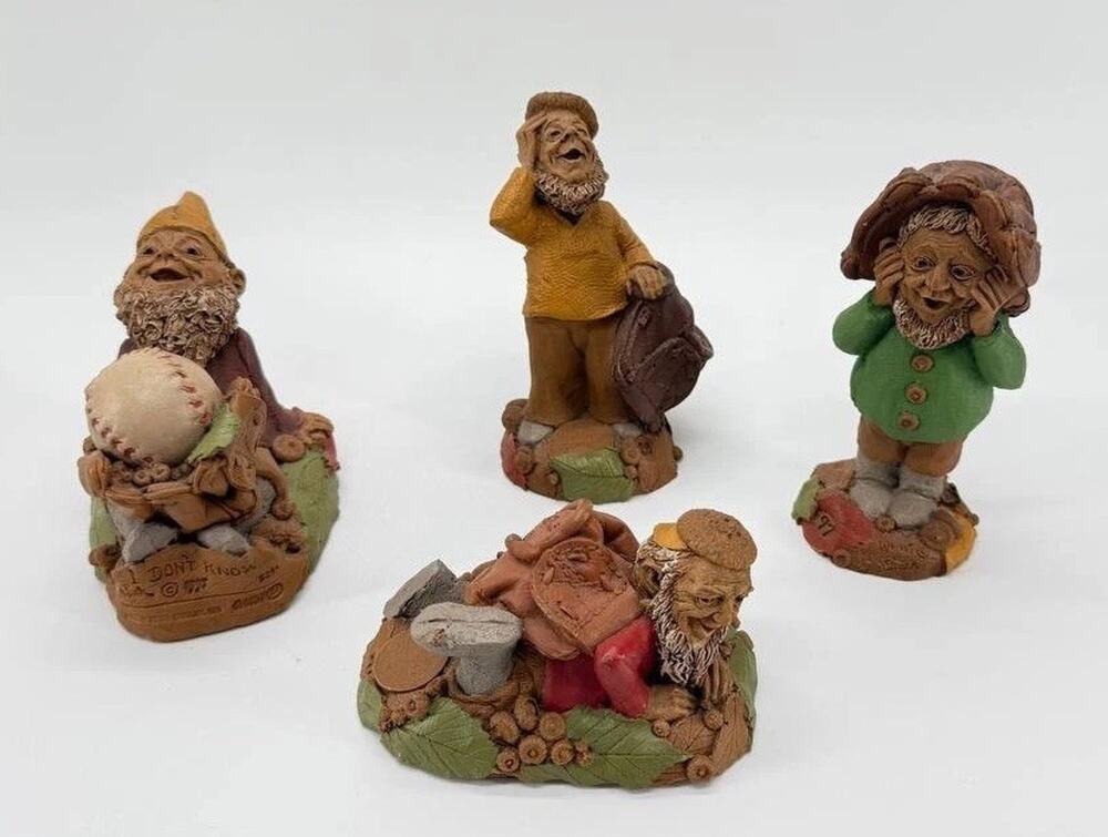 Vintage Tom Clark Cairn Studio Resin Gnome Figurines Set of 4